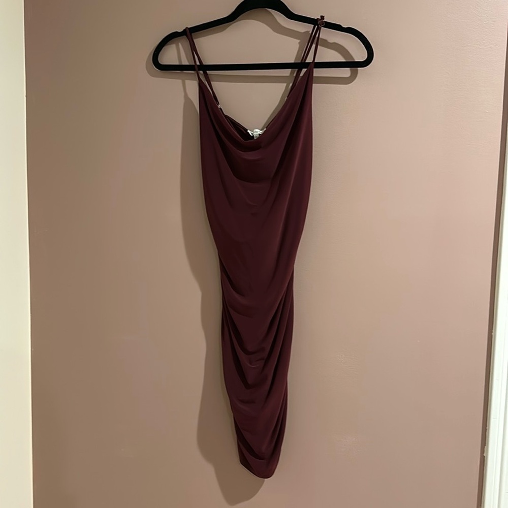 Purple Ruched Mini Dress